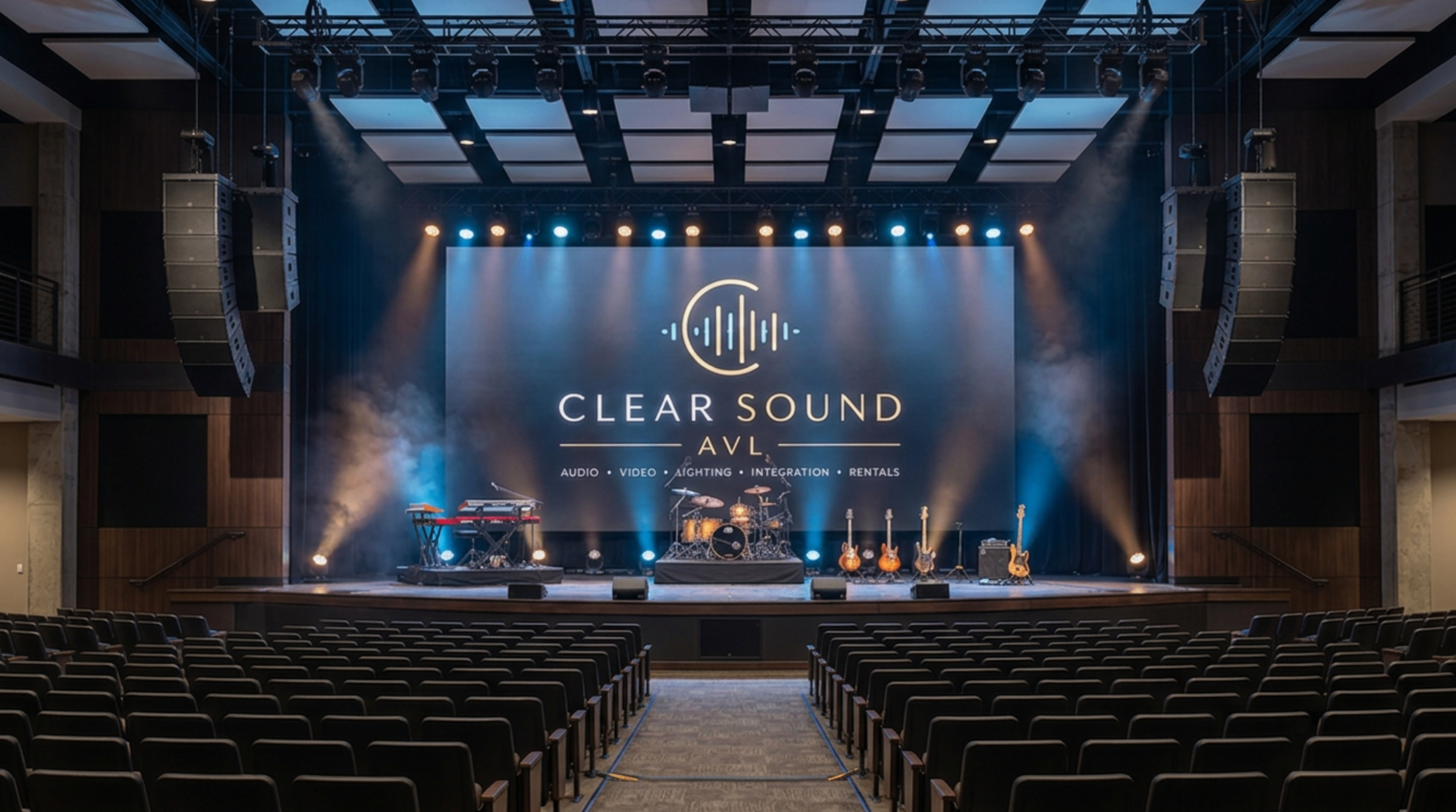 Church AVL upgrades — sanctuary with worship lighting and broadcast camera coverage